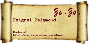 Zsigrai Zsigmond névjegykártya