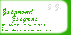 zsigmond zsigrai business card